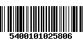 Código de Barras 5400101025806