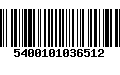 Código de Barras 5400101036512