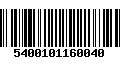 Código de Barras 5400101160040