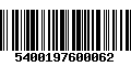 Código de Barras 5400197600062