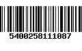 Código de Barras 5400258111087