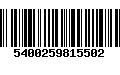 Código de Barras 5400259815502