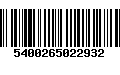 Código de Barras 5400265022932