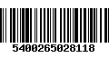 Código de Barras 5400265028118