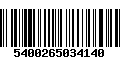 Código de Barras 5400265034140