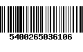 Código de Barras 5400265036106