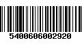 Código de Barras 5400606002920