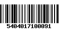 Código de Barras 5404017100091