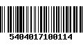 Código de Barras 5404017100114