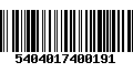 Código de Barras 5404017400191