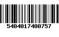 Código de Barras 5404017400757