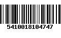 Código de Barras 5410018104747