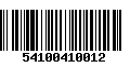 Código de Barras 54100410012