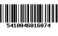 Código de Barras 5410046016074