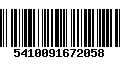 Código de Barras 5410091672058