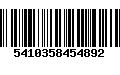 Código de Barras 5410358454892