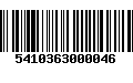 Código de Barras 5410363000046