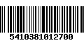 Código de Barras 5410381012700