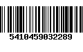 Código de Barras 5410459032289