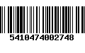 Código de Barras 5410474002748