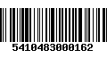 Código de Barras 5410483000162