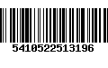 Código de Barras 5410522513196