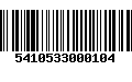 Código de Barras 5410533000104