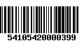 Código de Barras 54105420000399