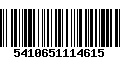 Código de Barras 5410651114615