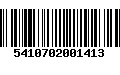 Código de Barras 5410702001413