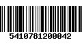 Código de Barras 5410781200042