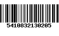 Código de Barras 5410832130205