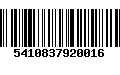 Código de Barras 5410837920016