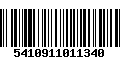 Código de Barras 5410911011340