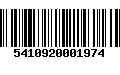 Código de Barras 5410920001974