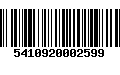 Código de Barras 5410920002599