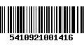 Código de Barras 5410921001416