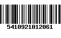 Código de Barras 5410921012061