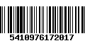 Código de Barras 5410976172017