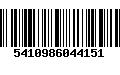 Código de Barras 5410986044151