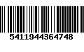 Código de Barras 5411944364748