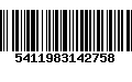 Código de Barras 5411983142758