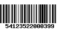 Código de Barras 54123522000399