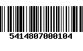 Código de Barras 5414807000104