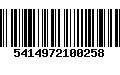 Código de Barras 5414972100258