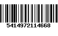 Código de Barras 5414972114668