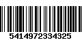 Código de Barras 5414972334325