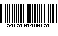 Código de Barras 5415191400051