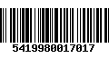 Código de Barras 5419980017017