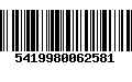 Código de Barras 5419980062581